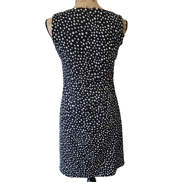 AB Studio Polka Dot Black & White Sleeveless Dress - Size 2 - Picture 3 of 8